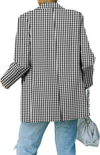 Load image into Gallery viewer, Business Savvy Checkered Long Sleeve Business Blazer Jacket