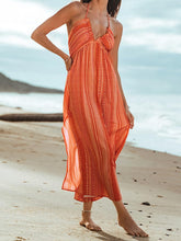 Load image into Gallery viewer, Cabo Holiday Orange Printed Backless Maxi Dress