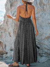 Load image into Gallery viewer, Cabo Holiday Blue Printed Backless Maxi Dress