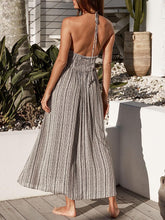 Load image into Gallery viewer, Cabo Holiday Brown Printed Backless Maxi Dress