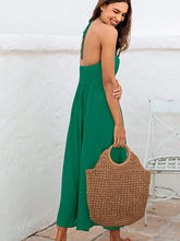 Load image into Gallery viewer, Cabo Holiday Brown Printed Backless Maxi Dress