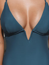 Load image into Gallery viewer, Summer Orange Deep V Cross Back One Piece Swimsuit