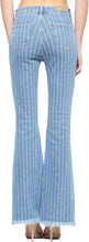 Load image into Gallery viewer, Chic Blue Pin Striped High Waist Blue Denim Pants