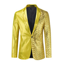 Load image into Gallery viewer, Chain Gold Men&#39;s Stylish Sequin Long Sleeve Dress Blazer