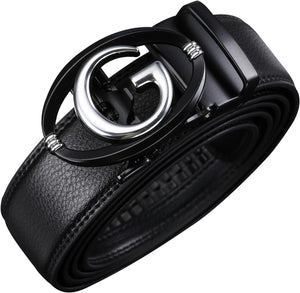 Men's Fashion Initial Black D Leather Adjustable Belt