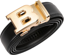 Load image into Gallery viewer, Men&#39;s Fashion Initial Black/Gold G Leather Adjustable Belt