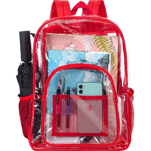 Heavy Duty Neon Pink See Through Clear Trendy Backpack