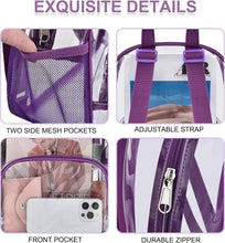 Load image into Gallery viewer, Back To School Purple Clear Backpack