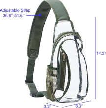 Load image into Gallery viewer, Adjustable Clear Crossbody Green Strap Messenger Bag