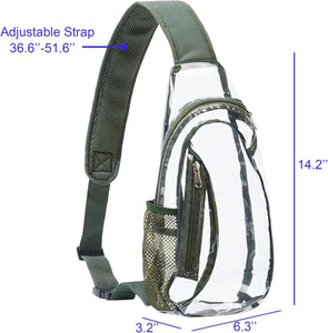 Adjustable Clear Crossbody Gray Strap Messenger Bag