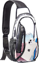 Load image into Gallery viewer, Adjustable Clear Crossbody Black Strap Messenger Bag