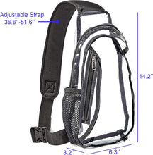 Load image into Gallery viewer, Adjustable Clear Crossbody Black Strap Messenger Bag