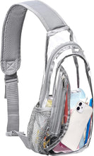 Load image into Gallery viewer, Adjustable Clear Crossbody Gray Strap Messenger Bag