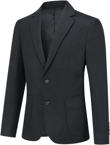 Men's Black Casual Long Sleeve Work Pocketed Blazer