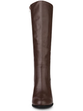 Load image into Gallery viewer, Coffee Brown Winter Knee High Faux Leather Boots