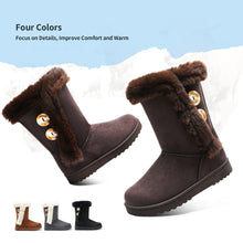 Load image into Gallery viewer, Coffee Fashionable Winter Fur Lined Snow Boots
