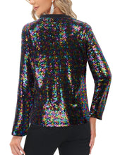 Load image into Gallery viewer, Colourful Sequined Long Sleeve Party Blazer