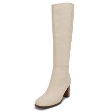 Load image into Gallery viewer, Creamy Beige Fashionable Chunky Heel Knee High Boots