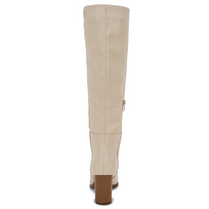 Creamy Beige Fashionable Chunky Heel Knee High Boots