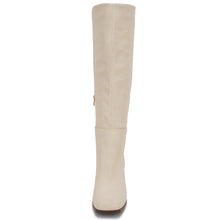 Load image into Gallery viewer, Creamy Beige Fashionable Chunky Heel Knee High Boots