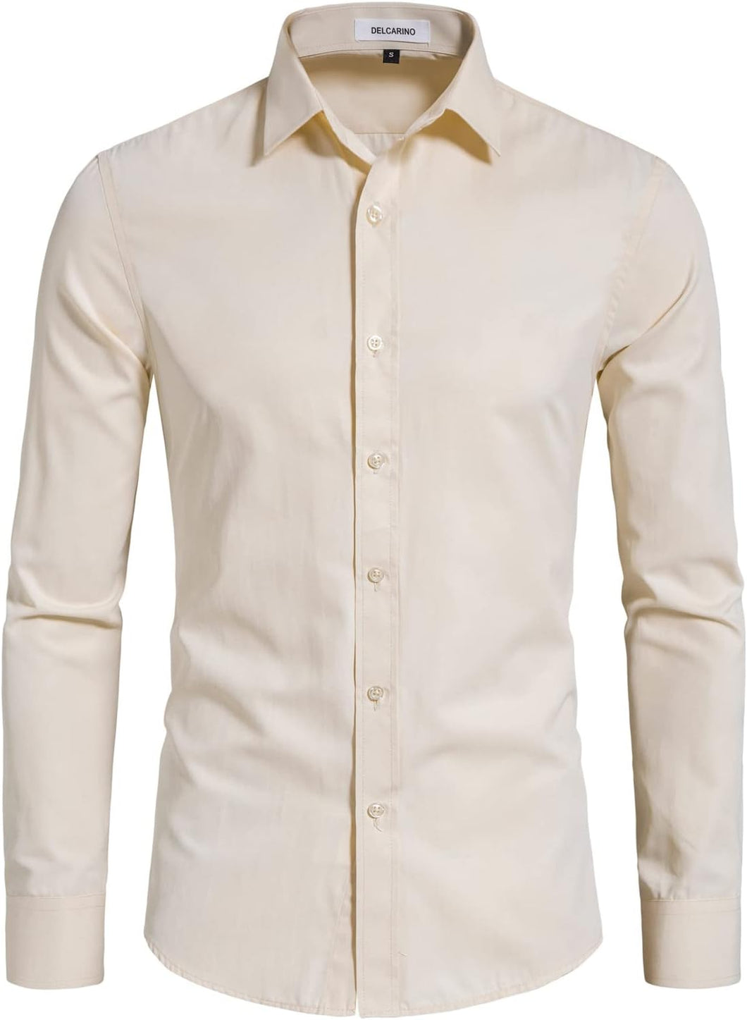 Men's Premium Almond Slim Fit Button Down Long Sleeve Shirt