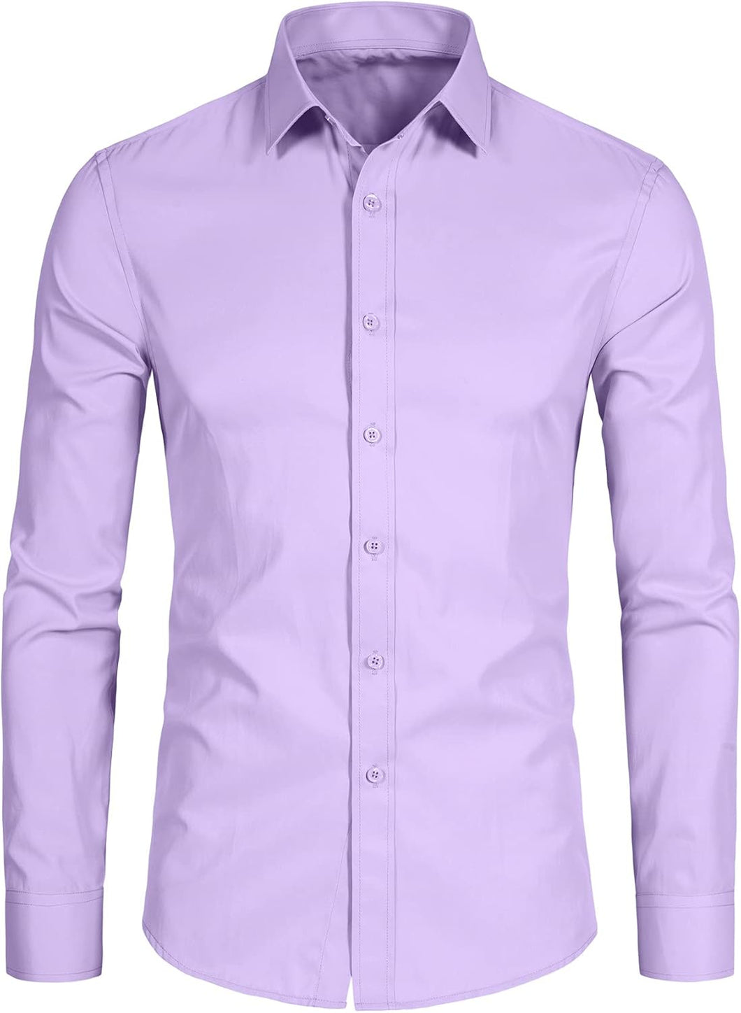 Men's Premium Lavender Slim Fit Button Down Long Sleeve Shirt