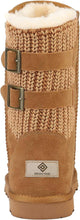 Load image into Gallery viewer, Suede Brown Knit Mid Calf Winter Boots