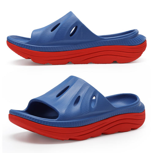 Dark Blue Men's Thick Sole Summer Slides