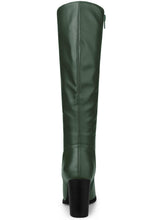 Load image into Gallery viewer, Dark Green Pretty Girl Knee High Faux Leather Boots