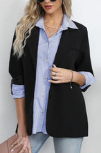 Load image into Gallery viewer, Striped Black Long Sleeve Button Up Casual Shirt