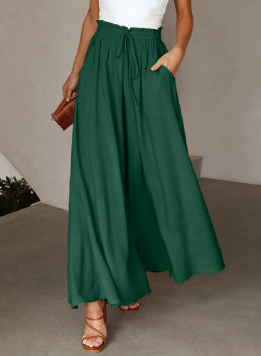 Ready For Vacay Hunter Green High Waist Long Pants