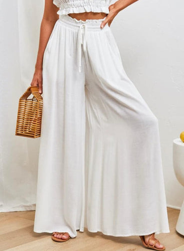 Ready For Vacay White High Waist Long Pants