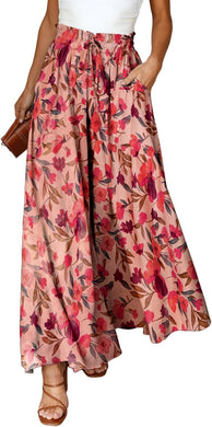 Ready For Vacay Pink Floral High Waist Long Pants