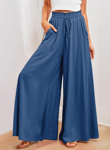 Ready For Vacay Blue High Waist Long Pants