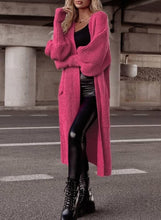 Load image into Gallery viewer, Balloon Sleeve Pink Knit Button Down Long Sleeve Cardigan Sweater