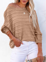 Load image into Gallery viewer, Casual White Dolman Sleeve Off Shoulder Knit Sweater