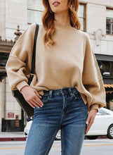 Load image into Gallery viewer, Fashionable Oversized White Long Sleeve Side Slit Knit Sweater