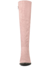 Load image into Gallery viewer, Dust Pink Suede Knee High Side Zipper Boots