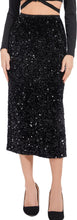 Load image into Gallery viewer, Sparkle Chic Emerald Green Sequin Stretch Midi Skirt