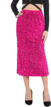 Load image into Gallery viewer, Sparkle Chic Black Sequin Stretch Midi Skirt