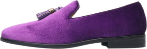 Men's Luxury Purple Velvet Tassel Loafer Style Dress Shoes