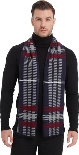 Men's Luxury Navy/Red Cashmere Feel Scarf