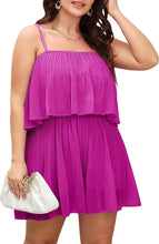 Load image into Gallery viewer, Plus Size Black Ruffled Chiffon Sleeveless Shorts Romper