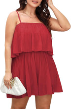 Load image into Gallery viewer, Plus Size White Ruffled Chiffon Sleeveless Shorts Romper