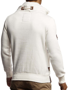 Ecru Men's Oversize Long Sleeve Turtleneck Pullover Shirt