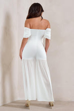 Load image into Gallery viewer, White Draped Mesh Strapless Style Jumpsuit