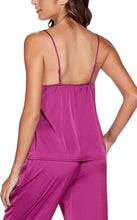 Load image into Gallery viewer, Soft Silk Lounge Style Pink Camisole &amp; Pants Pajamas Set