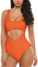 Load image into Gallery viewer, One Piece Black/White Hollow Out Swimsuit