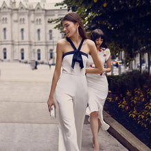Load image into Gallery viewer, French Society White Halter Jumpsuit