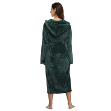 Load image into Gallery viewer, Emerald Green  Soft &amp; Plush Long Sleeve Hooded Robe